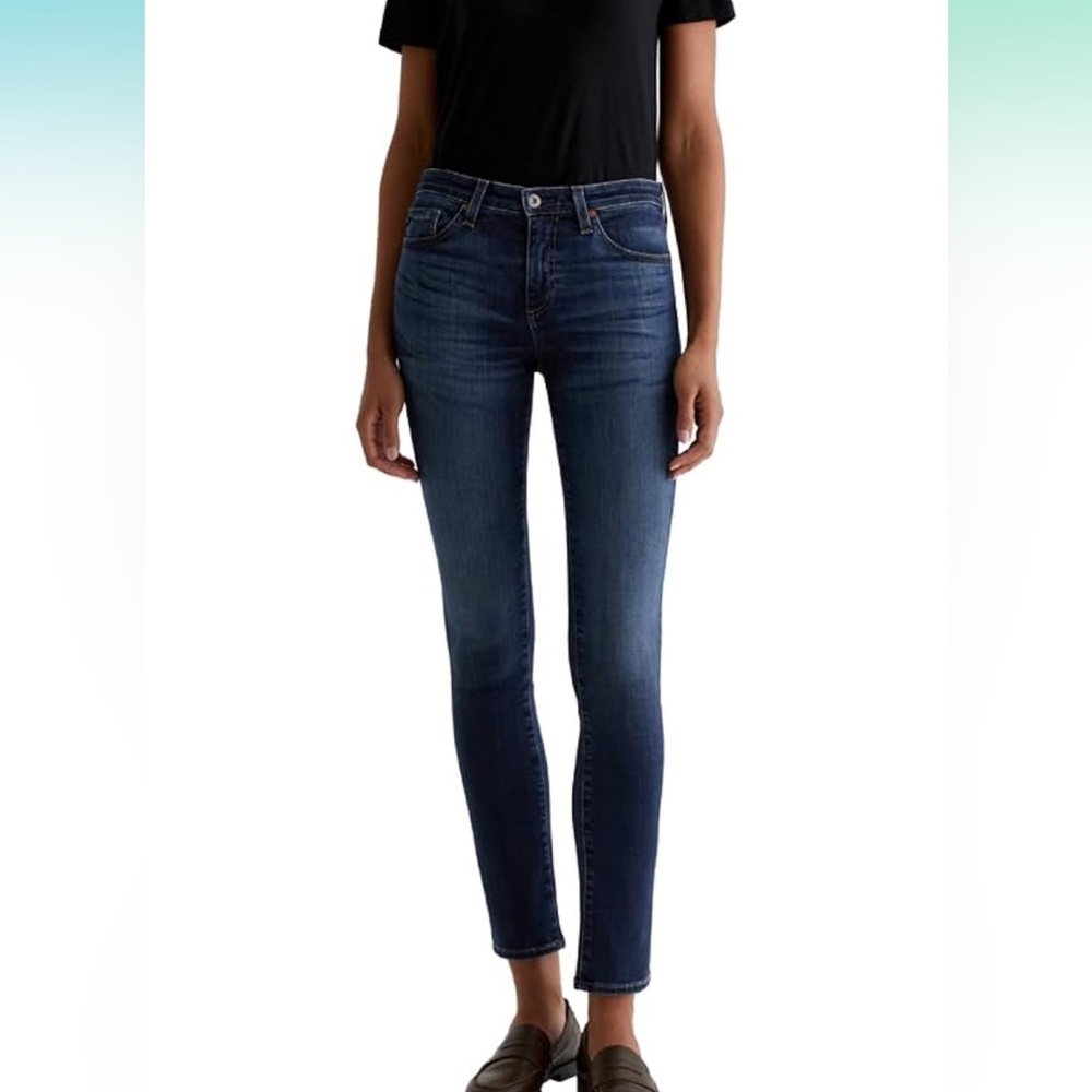AG The Prima Mid Rise Cigarette Dark Blue Denim Jean Size 31 Women’s